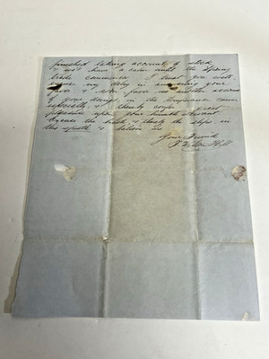 1853 Stampless Folded Letter Miles Martin NY #9