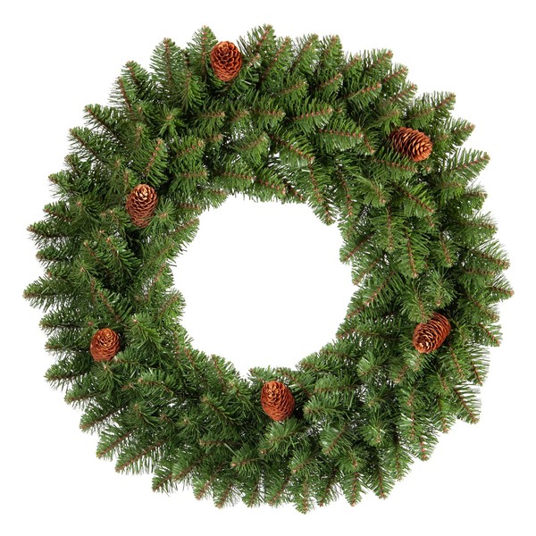 artplants Deko Kranz Tannenkranz Heinola, Mit Zapfen, GrüN, Ø90Cm-image