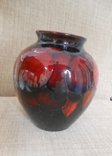 Wm Moorcroft Very Unusual Ovoid Flambe Wisteria Vase c.1920's 11cm high
