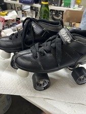Chicago Bullet Men's Classic Quad Roller Speed Skates - Black, Size 8