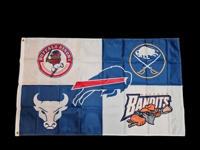 Buffalo Sports Flag 3x5 New Buffalo Bills, Bulls, Bandits, Bisons, Sabres 