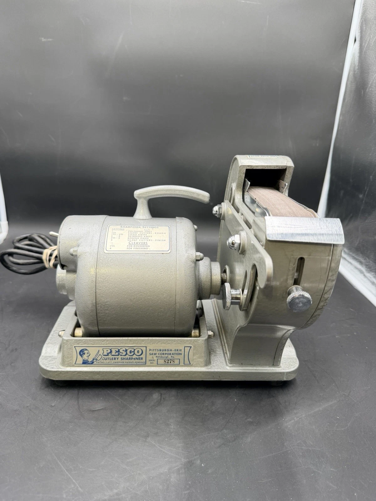 VTG Pittsburgh Erie Saw Corporation Knife Cutlery Sharpener Grinder Pesco 8278