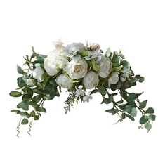Wedding Arch Flowers, 30 Inch Rustic Artificial Floral Swag for Lintel, Green...