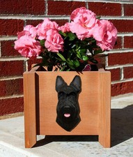Scottish Terrier Wood Planter Box