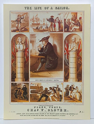 Life Of A Sailor Song Notendruck, Vintage Musical Poster 