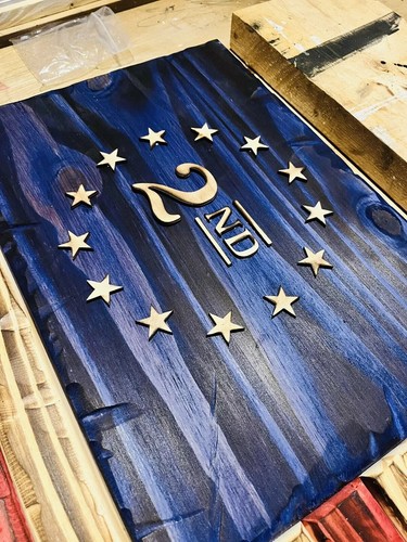 New Wooden American Flag 2A Useful Rack 19” X 36” | Handmade Distressed Finished - Picture 4 of 6