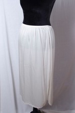 VTG SHADOWLINE Cute Silky NYLON Half Slip LACE TRIM SIDE SLITS Ivory 30"