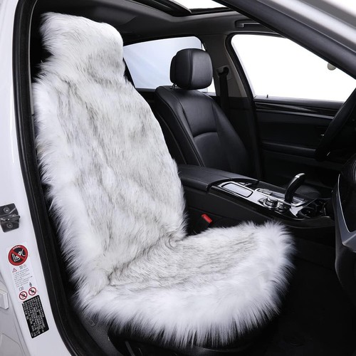 For Infiniti FX35 FX45 M35 G35 G37 Sheepskin Front Seat Cover Fluffy Long Wool - Picture 20 of 20