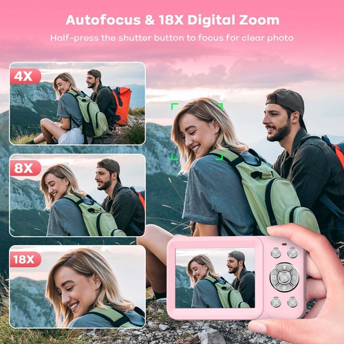 Digitalkamera Fotokamera 4K 64MP Fotoapparat Tragbare Mini Kompaktkamera mit 32G - Bild 6 von 10