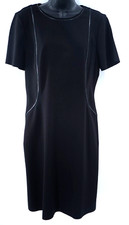 ELIE TAHARI Dress Women 10 Sheath Black Matte Lined Professional Career Office