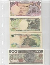 VARIO 10 Clear Pages 4 pockets For Modern Currency Banknotes / Souvenir Sheets