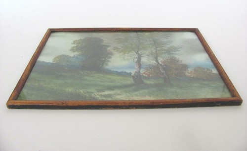 19C. ANTIQUE FRAMED PAINTING WATER COLOR PAINTS ON CARDBOARD - Picture 6 of 10