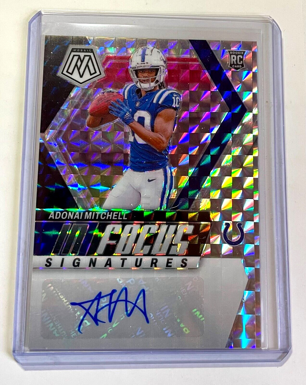 Colts Adonai Mitchell Mint 2024 Panini Mosaic In Focus Auto Autograph RC