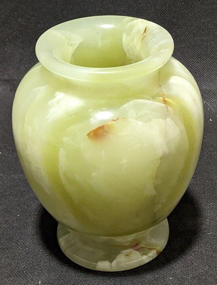 Beautiful Polished Green Onyx Vase - Heavy! | eBay Beautiful Polished Green Onyx Vase - Heavy! | eBay