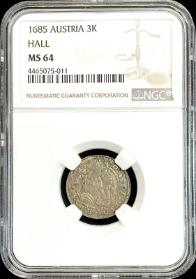 1685 SILVER AUSTRIA 3 KREUZER LEOPOLD OF HABSBURG COIN NGC MINT