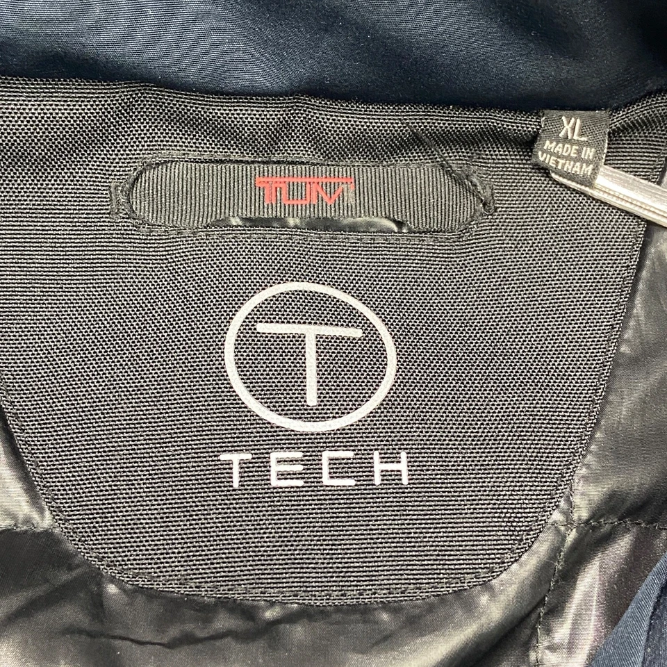 Abrigo Tumi Tech Para Hombre Extra Grande Azul Cremallera Bolsillos para Manos en el Pecho Acolchado Resistente al Agua Foto 3 de 4