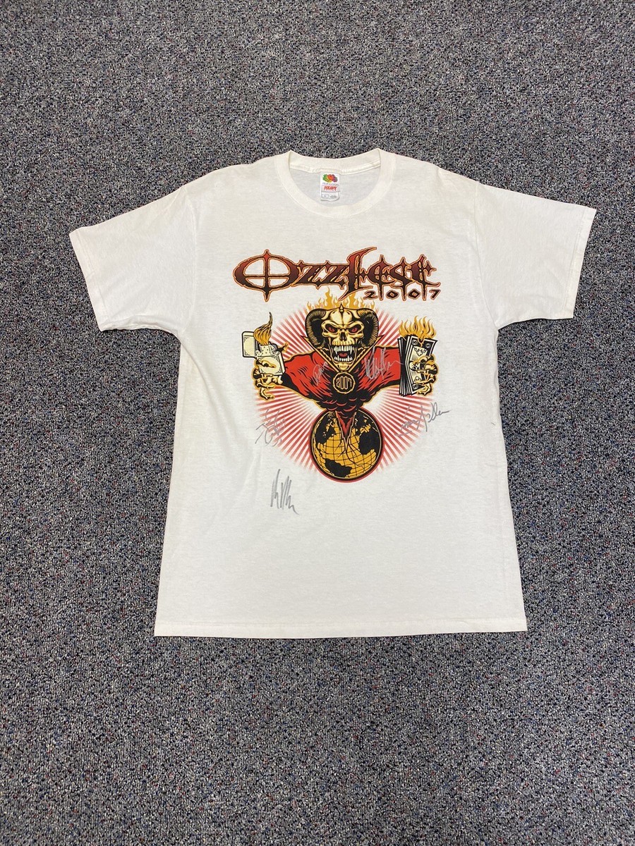 限定 THE BONEZ - TOUR 2015 OWL TEE Ozzy Osbourne Skull Bat Wings T-Shirt, Men's Graphic Rock Tees