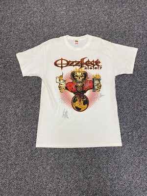 Vintage Signed Ozzfest Concert Tour 2007 White T Shirt Men's Size