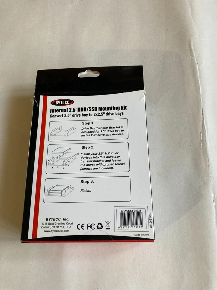BYTECC BRACKET-35225 2.5" HDD/SSD Mounting Kit for 3.5" Drive Bay - Image 3 of 3