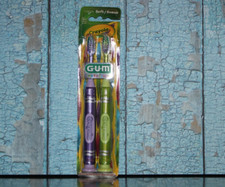 GUM Childs Toothbrush Metallics Crayola Suction Cup Base Soft 2 Pack Sunstar