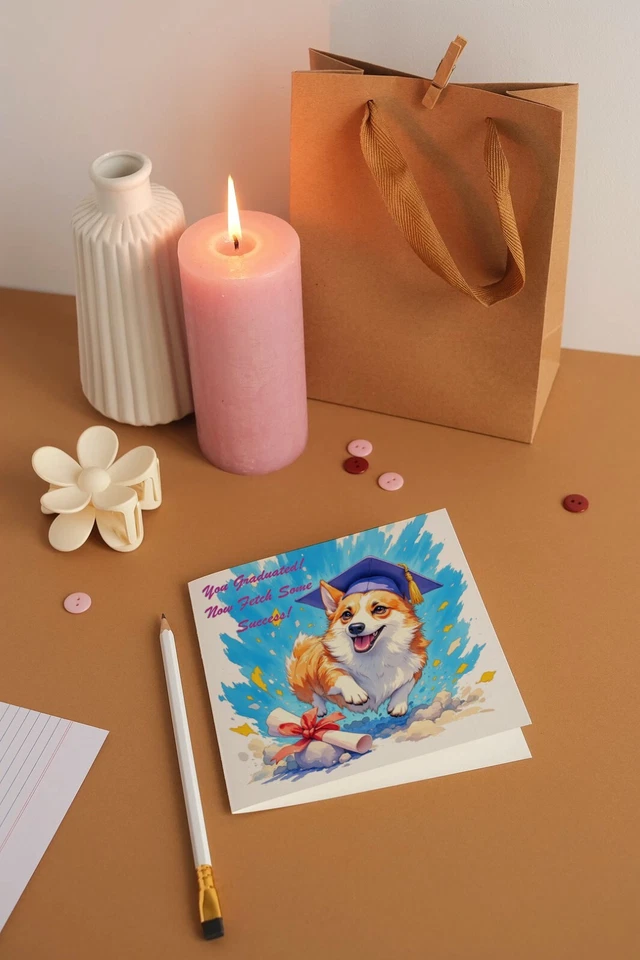 Corgi  dog - Graduation Card  Personalised Dog card - Son Sister Daughter friend - Image 4 of 4