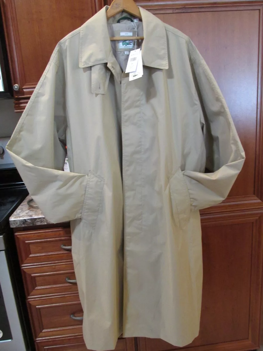 NEW LACOSTE Unisex Long Light Water Resistant Buttoned Parka size