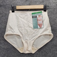 Underscore Nylon Panties Womens 7 L Moderate Control Brief Ivory