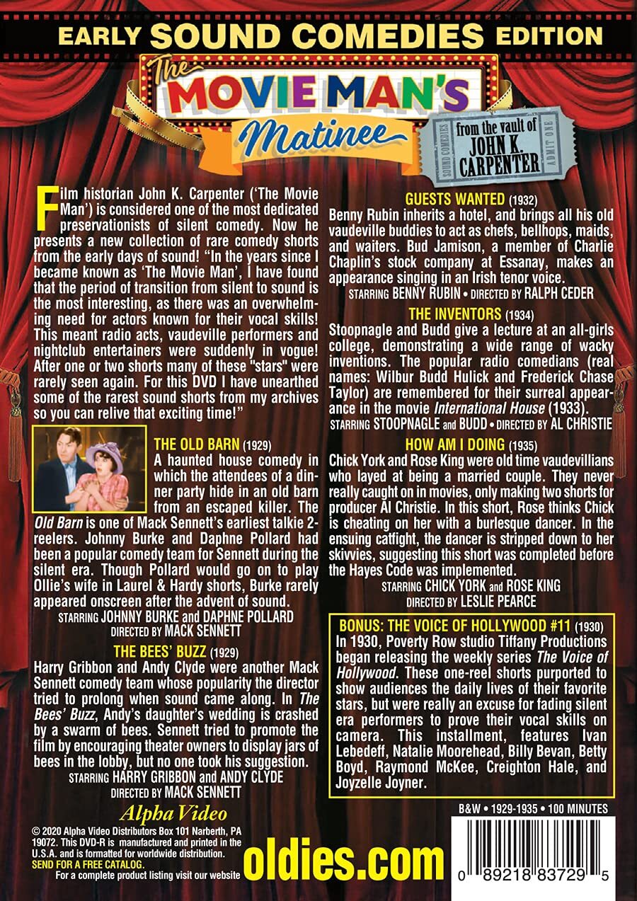 The Movie Man's Matinee: Early Sound Comedies Edition (DVD) Andy Clyde