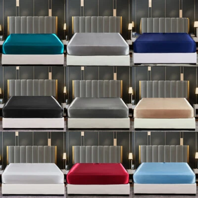 Deep Pocket satin silk bed sheet Twin Full Queen King Bed Mattress Cover Soft