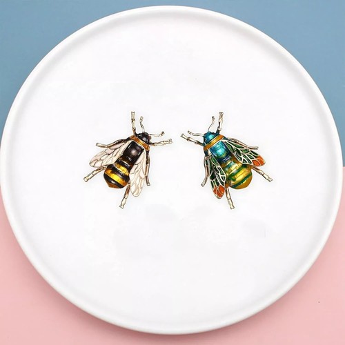 Fashion Enamel Bumble Bee Crystal Brooch Pin Costume Badge Womens Mens Jewellery - Picture 11 of 18