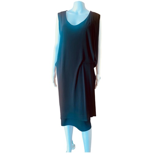 Motto Dress Womens Size 10 Black Stretch Drape Shift Sleeveless Cocktail Party