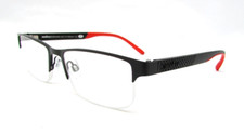 NEW Foster Grant Ironman IM1001 BLK/RED Half Rim Reading Glasses with Soft Case