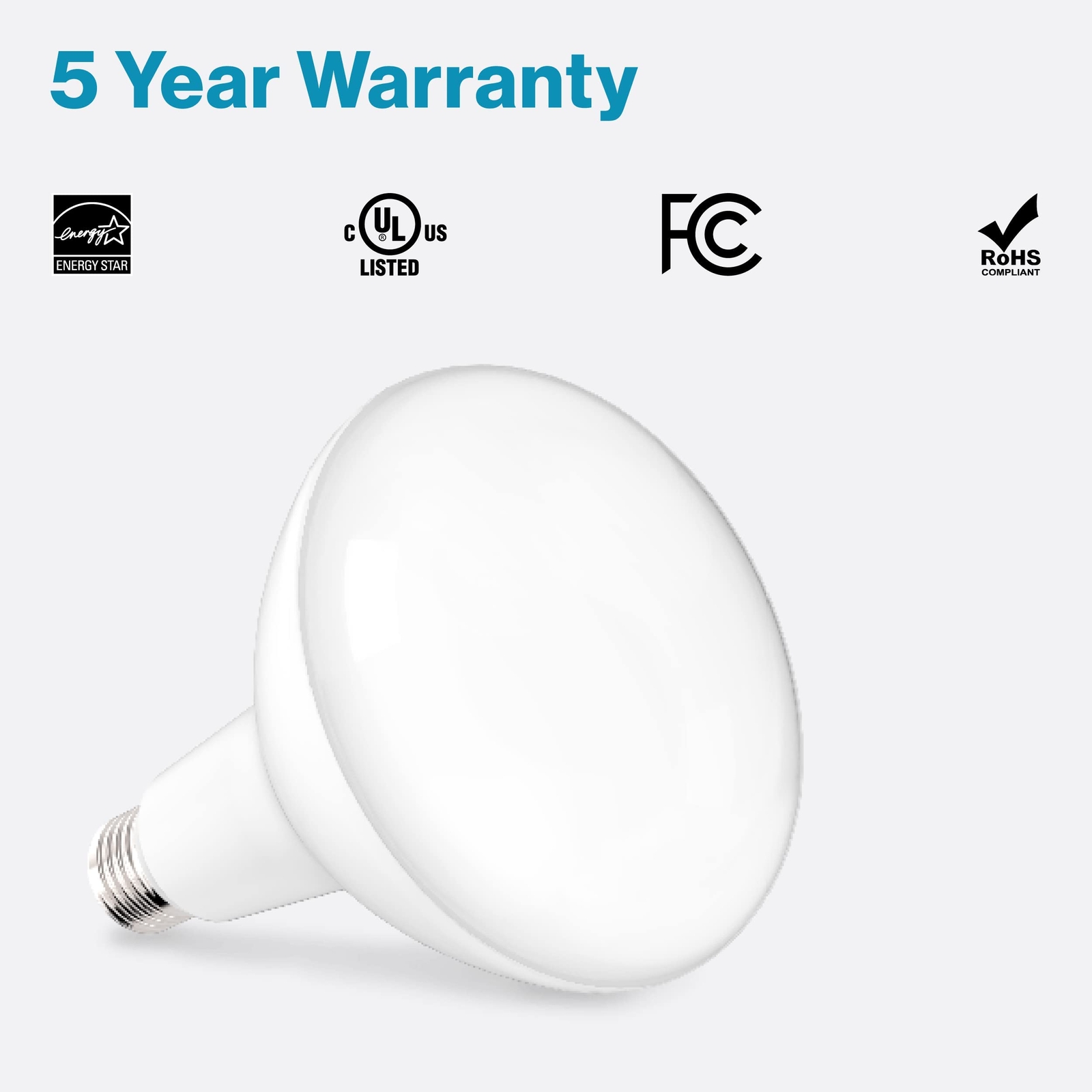 Sunco Lighting BR40 Light Bulb, LED Indoor Flood Light, Dimmable, 5000K Daylight