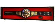 Wrestling Belt Display Case Solid Wood WWE MMA Boxing Championship Title Cabinet