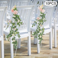 10 Pieces Wedding Chair DIY Decorations, Wedding Aisle Floral Artificial Flowers