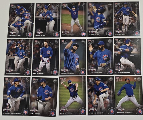 2016 Cubs Topps Now World Series Complete Box Set of 15 Cards