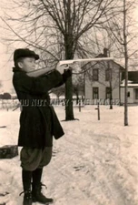 Antique Repro 8x10 Photo Boy with Daisy 1000 Shot Bennett Model BB Gun Air Rifle