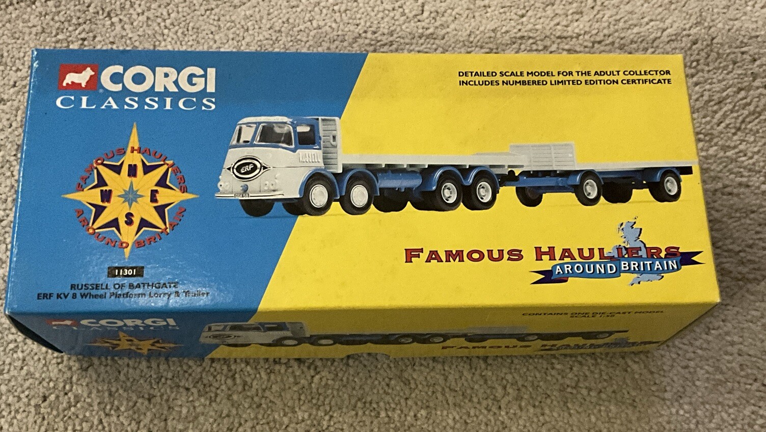 Corgi 11301 ERF KV 8 Wheel Platform Lorry & Trailer Russell Of Bathgate