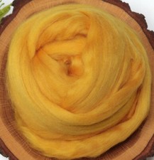 GOLD - Merino wool roving, combed top, for spinning, nuno felting - 2 oz