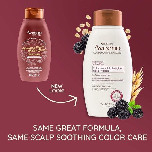 2x Aveeno Color Protect & Strengthen Blackberry & Quinoa Blend Conditioner 354ml - Picture 5 of 5