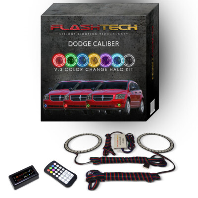 RGB Multi Color Bluetooth LED Halo kit for 2007-2012 Dodge Caliber Fog Lights
