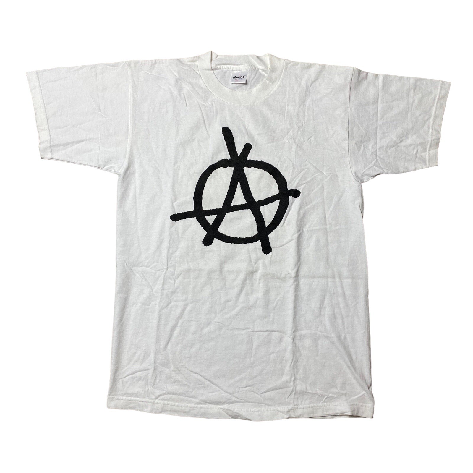 Vintage Anarchy 90s Y2K Punk Logo Metal Rock Skater Grunge T-Shirt Adult Sz L