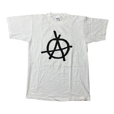 Vintage Anarchy 90s Y2K Punk Logo Metal Rock Skater Grunge T-Shirt Adult Sz L