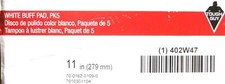 Tough Guy 3M White buffing pads 11 Inch - 402W47 - 5Pk