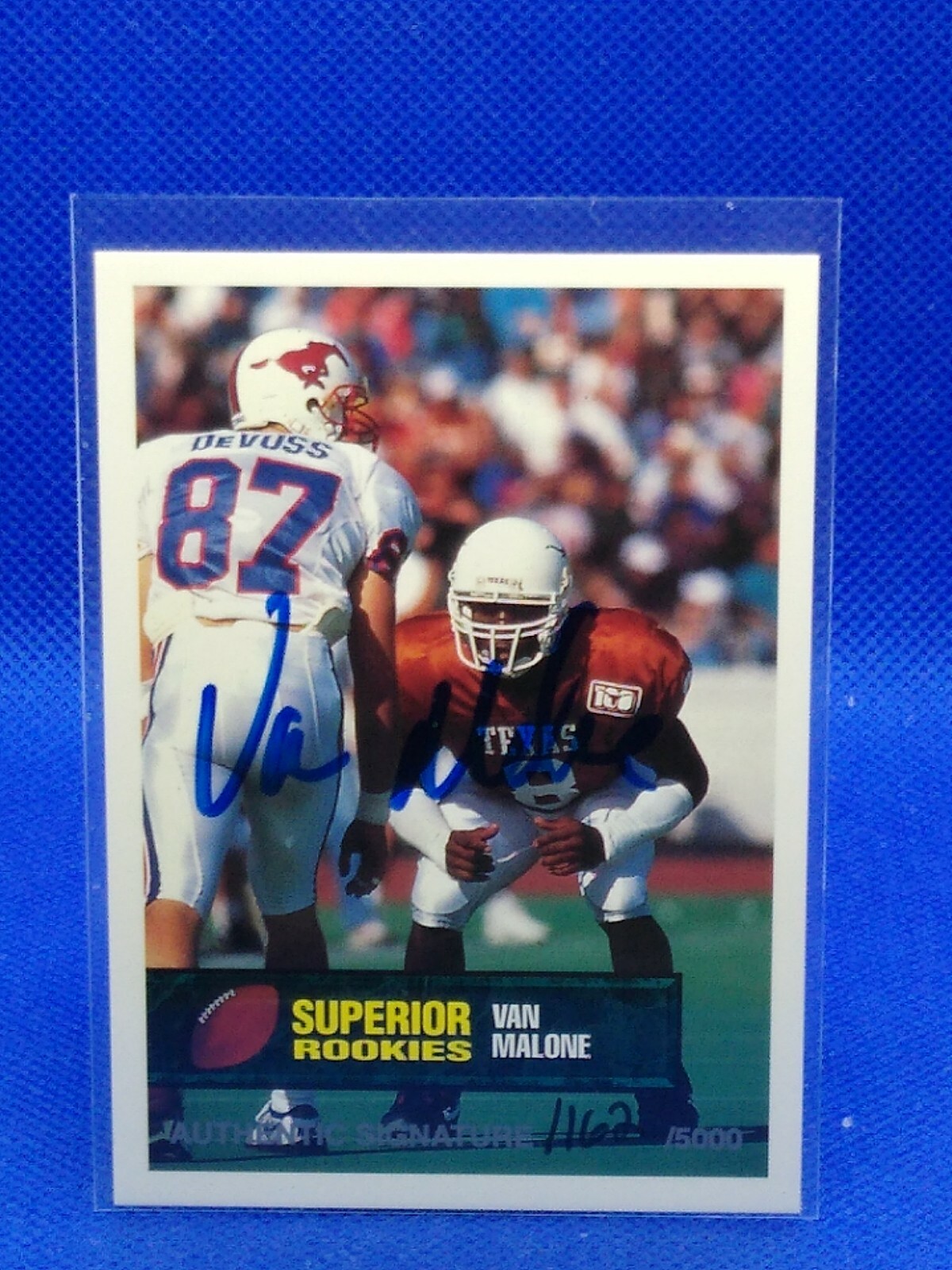 1994 Superior Rookies Auto Non-Numbered /5000 Van Malone #8 Rookie Auto RC