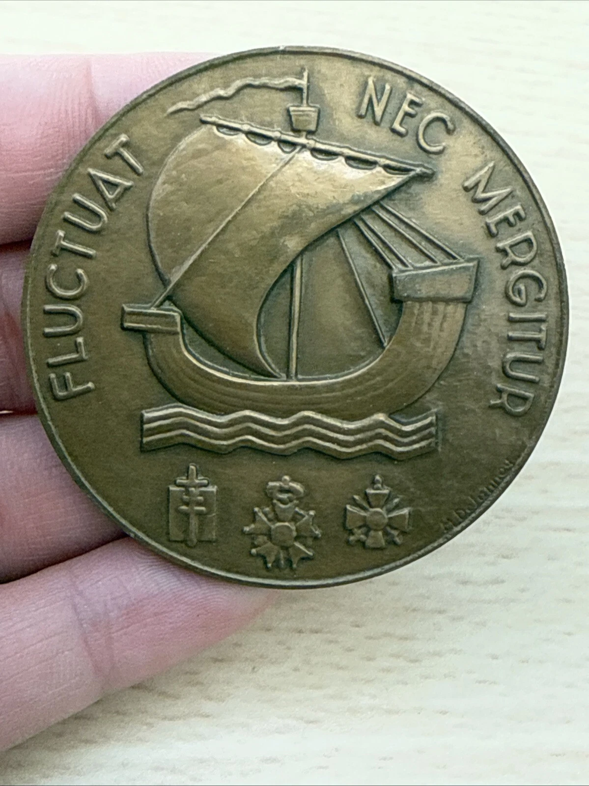 Médaille Fluctuat Nec Mergitur Ville De Paris Bastille Meubles En Bronze 1959