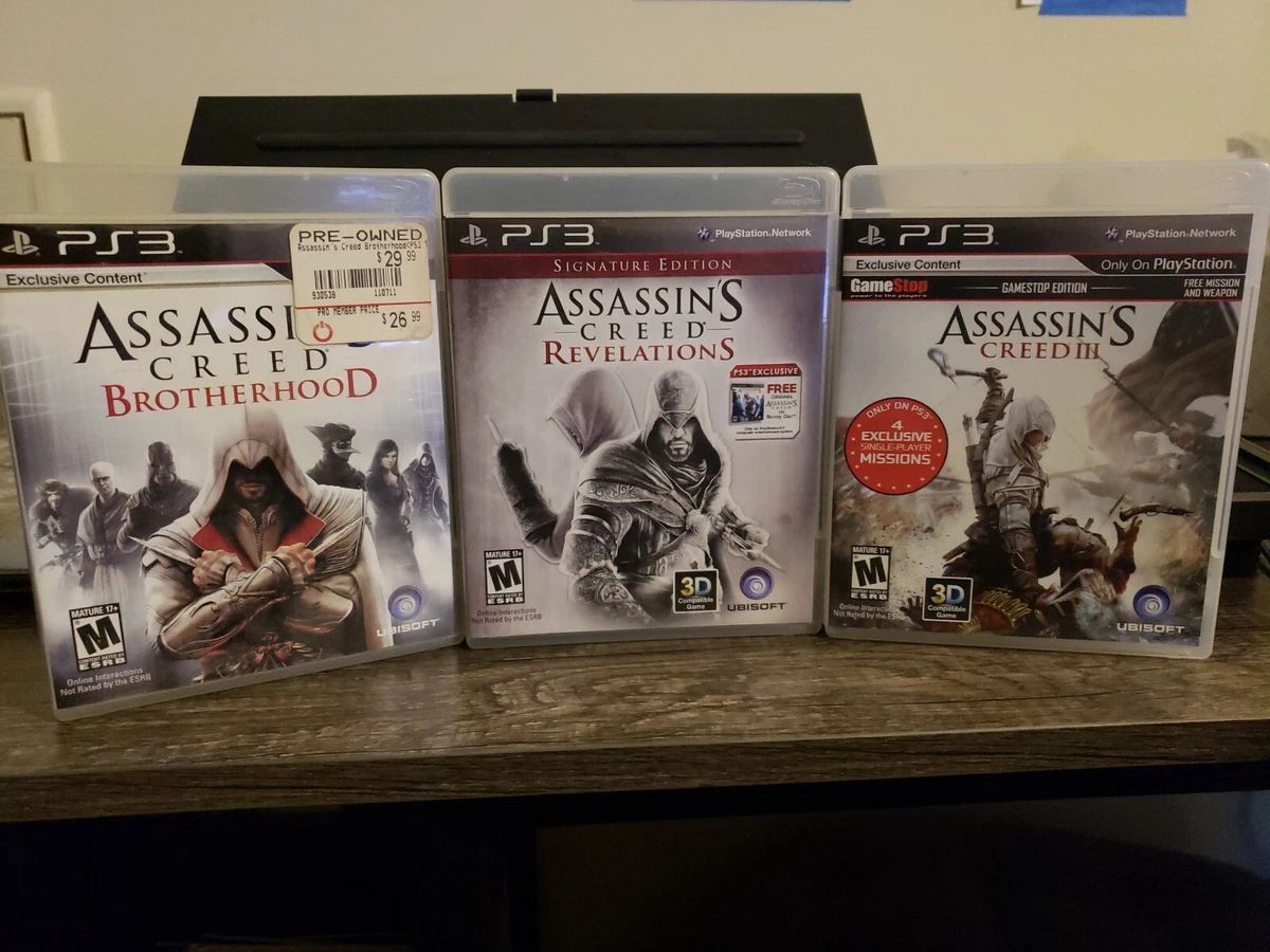 Assassins Creed 1 2 3 Brotherhood Revelations PS3 Game Lot