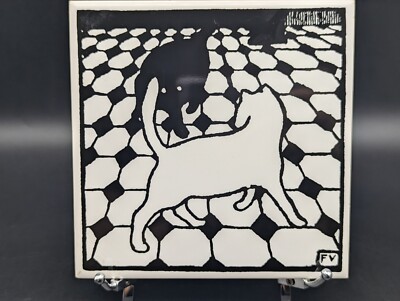 Metropolitan Museum of Art 1994 Vintage Kipling Illustration Cat Art Tile Trivet