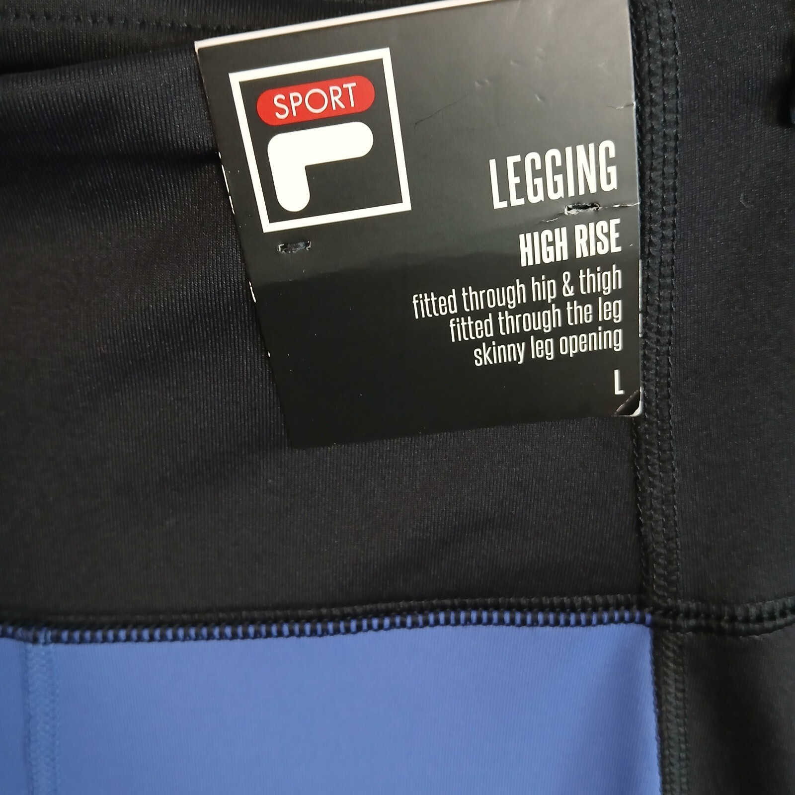 Leggings donna FILA SPORT colorblock pannello vita alta taglia L nuovi con etichetta