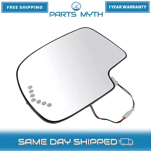 Mirror Glass Heated Turn Signal w/o Auto Dimming Left Side For 2000-07 Chevy GMC